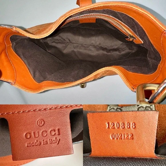 ✨GUCCI Suede Priston Lock Small Jackie O Hobo Shoulder Bag Burnt Orange - Picture 10 of 15
